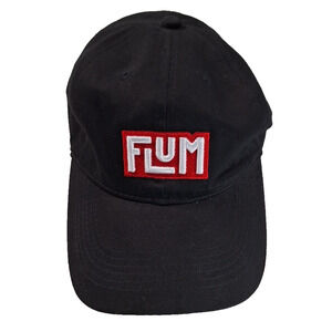 Flum Hat Black With Red and White Logo One Size Fit All